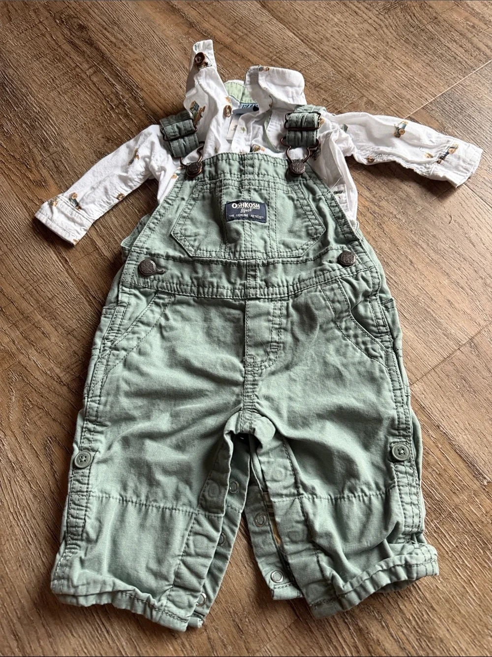 OshKosh B'gosh Sage Green Baby/Toddler Overalls